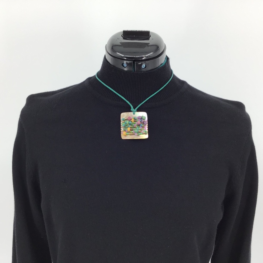 Beaded Mother-of-Pearl Fixed Pendant Necklace
